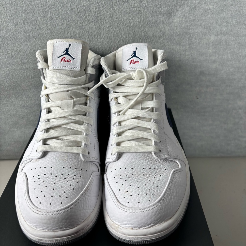 Nike Air Jordan 1 Mid Paris White Gray Men’s Shoes Sneakers Size 9.5 DR8038-100